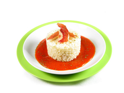 La receta del día: Arroz con salsa de tomate casera y jamón serrano